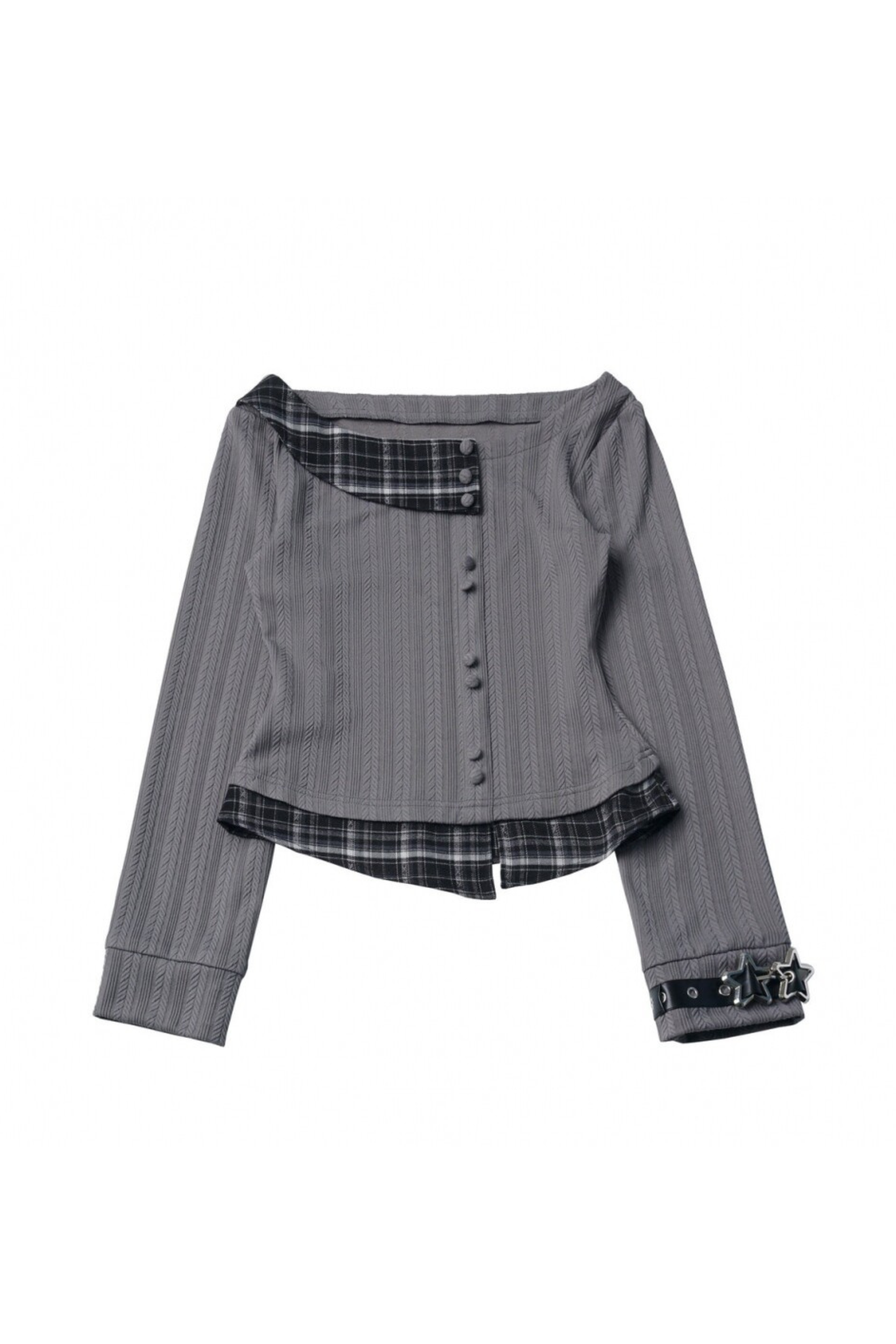 Y2K Dark Top + Flare Skirt + Scarf