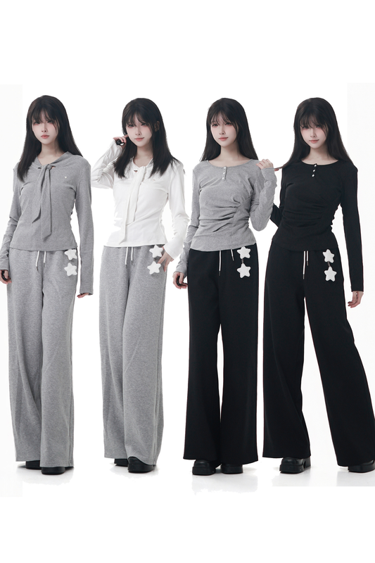 Multicolor Button Ribbon Top