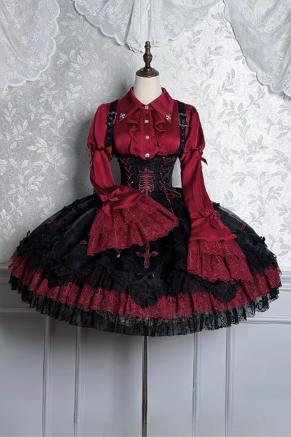 【12月8日予約締切】Black Mist Banquet ゴシックエンブロイダリーゴージャスビスチェドレス＋セットアップ