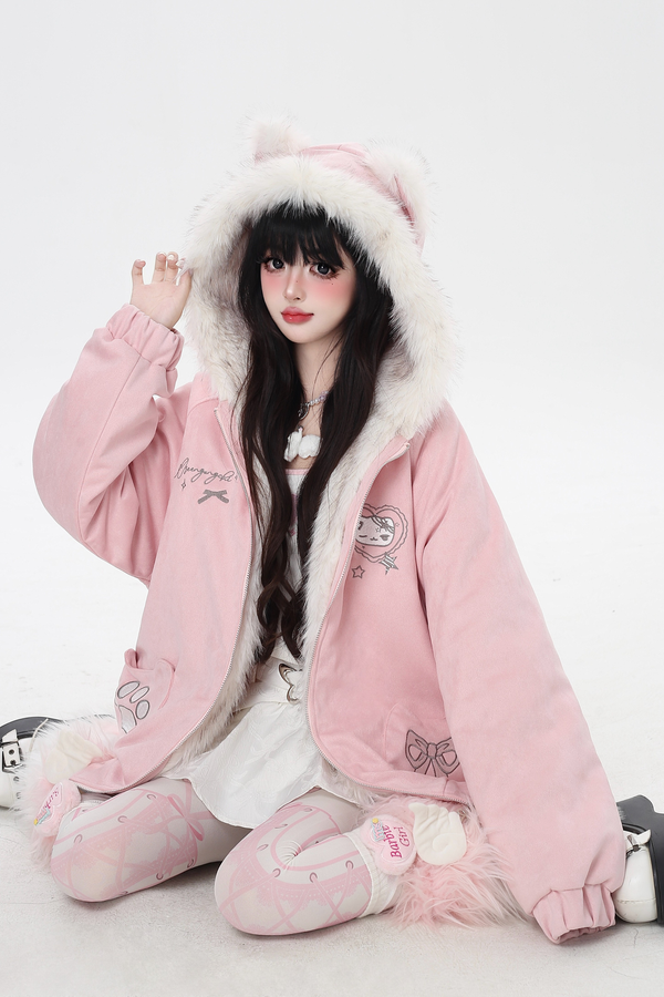 Cat Ear Hood Loose Jacket