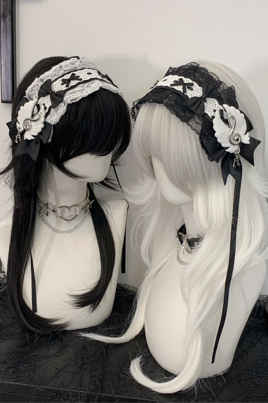 Gothic lace ribbon headband