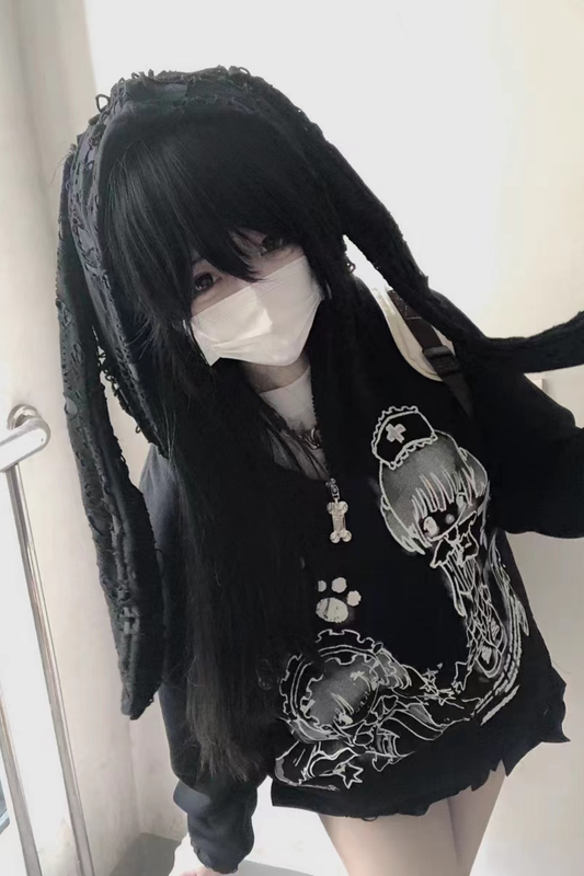 レースフードメディカルガールイラストパーカー