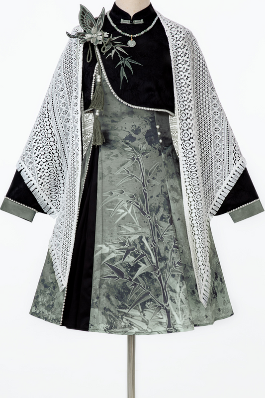 Nebaar Island Smoked China Lolita Suspender Dress + Short China Jacket