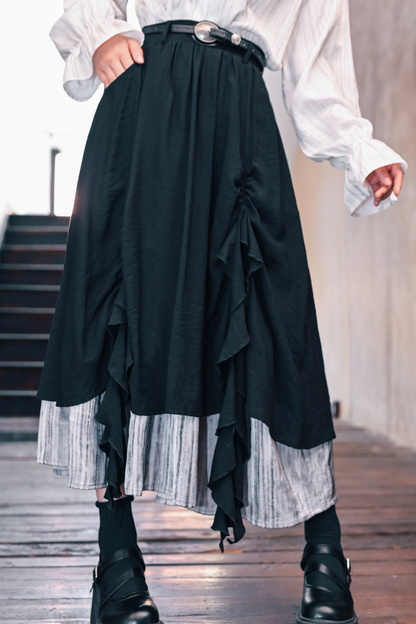 ストリーマーデザインダブルレイヤースカート