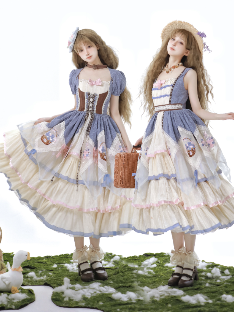[May 28th reservation deadline] Elegant Embroidery Floral Country Lolita Dress Jumperskirt