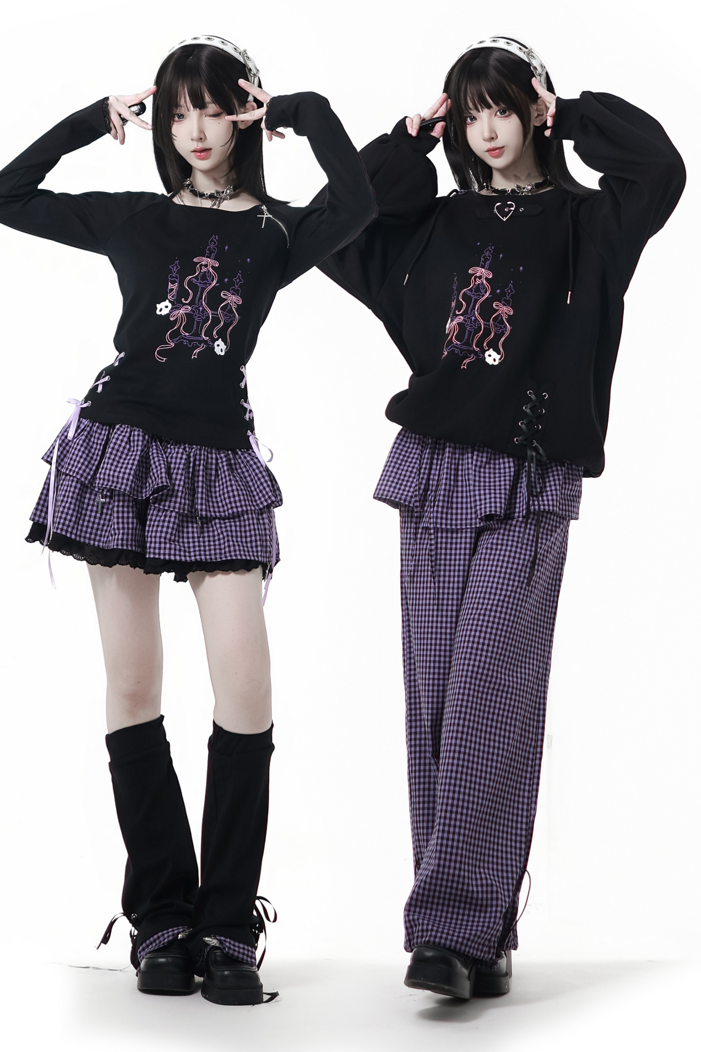 Academy Purple Hooded Sweatshirt + Top + Skirt + Pants + Leg Covers