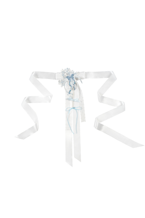 Pure white china dress + covered apron + belt