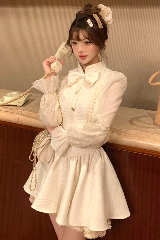 Ribbon Collar French Princess Dress