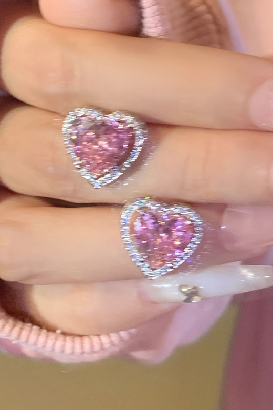 Little Peach Heart Stud Earrings