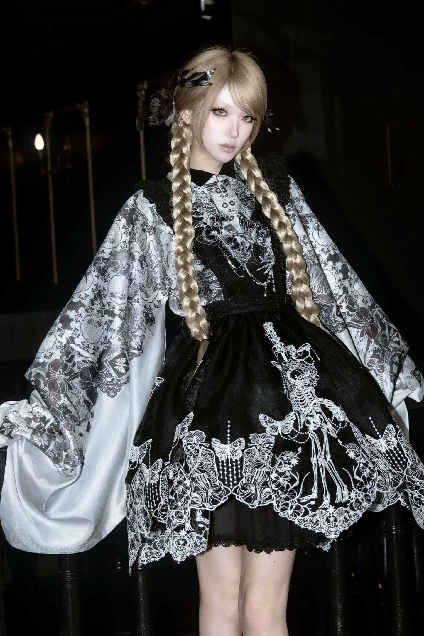 Gothic Skirt + Big Sleeve Jacket + Pleated Long Skirt