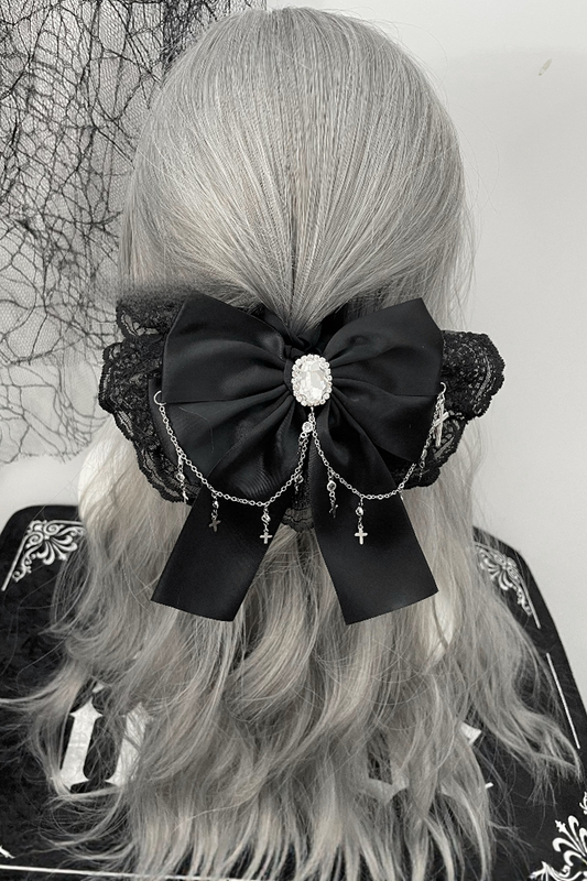 Ribbon Lace Rhinestone Chou Chou