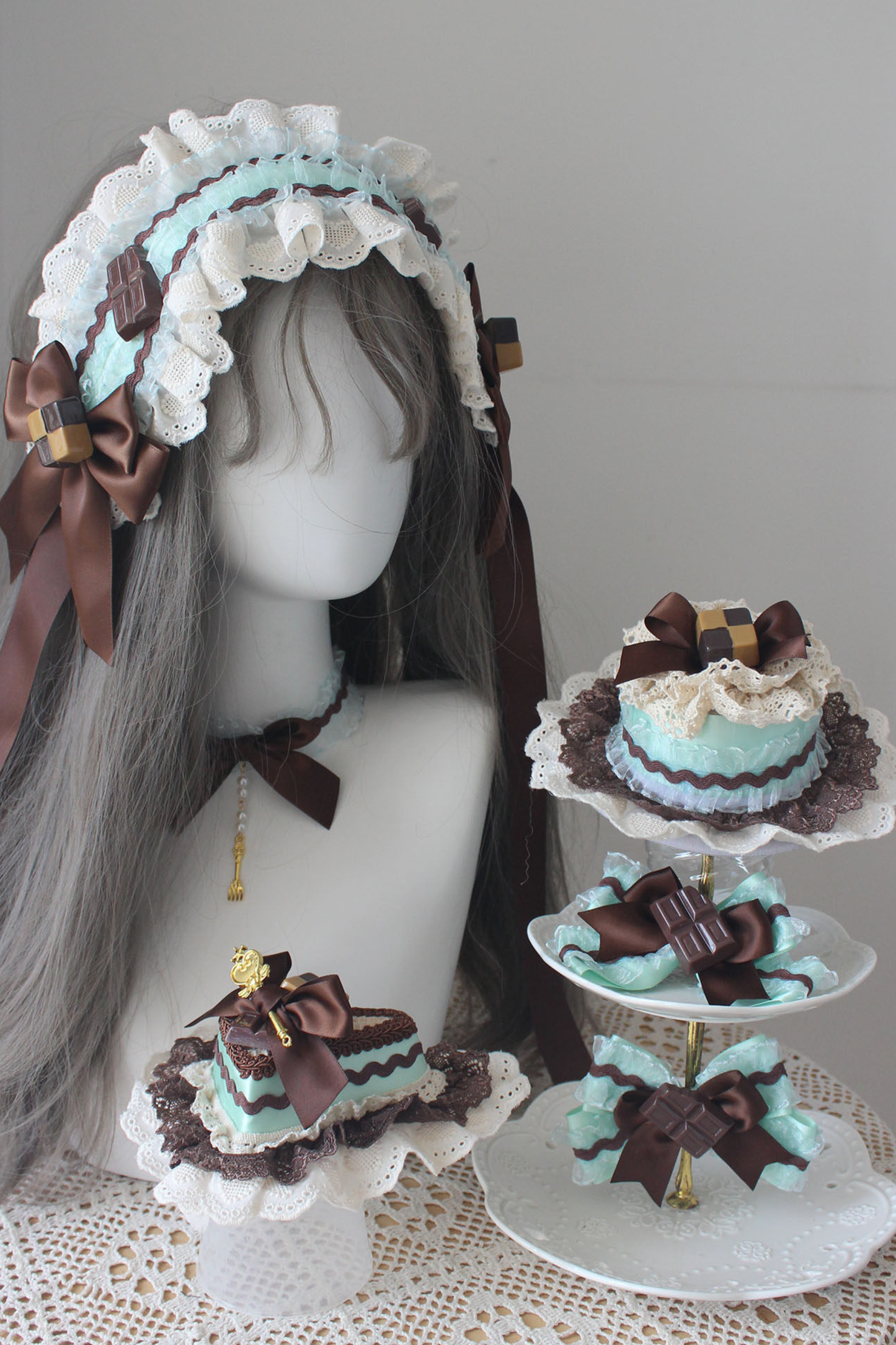 チョコミントロリータヘアアクセサリー+バッグ