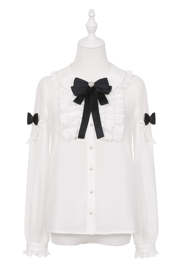 レースシャツ+ケーキビブスカート