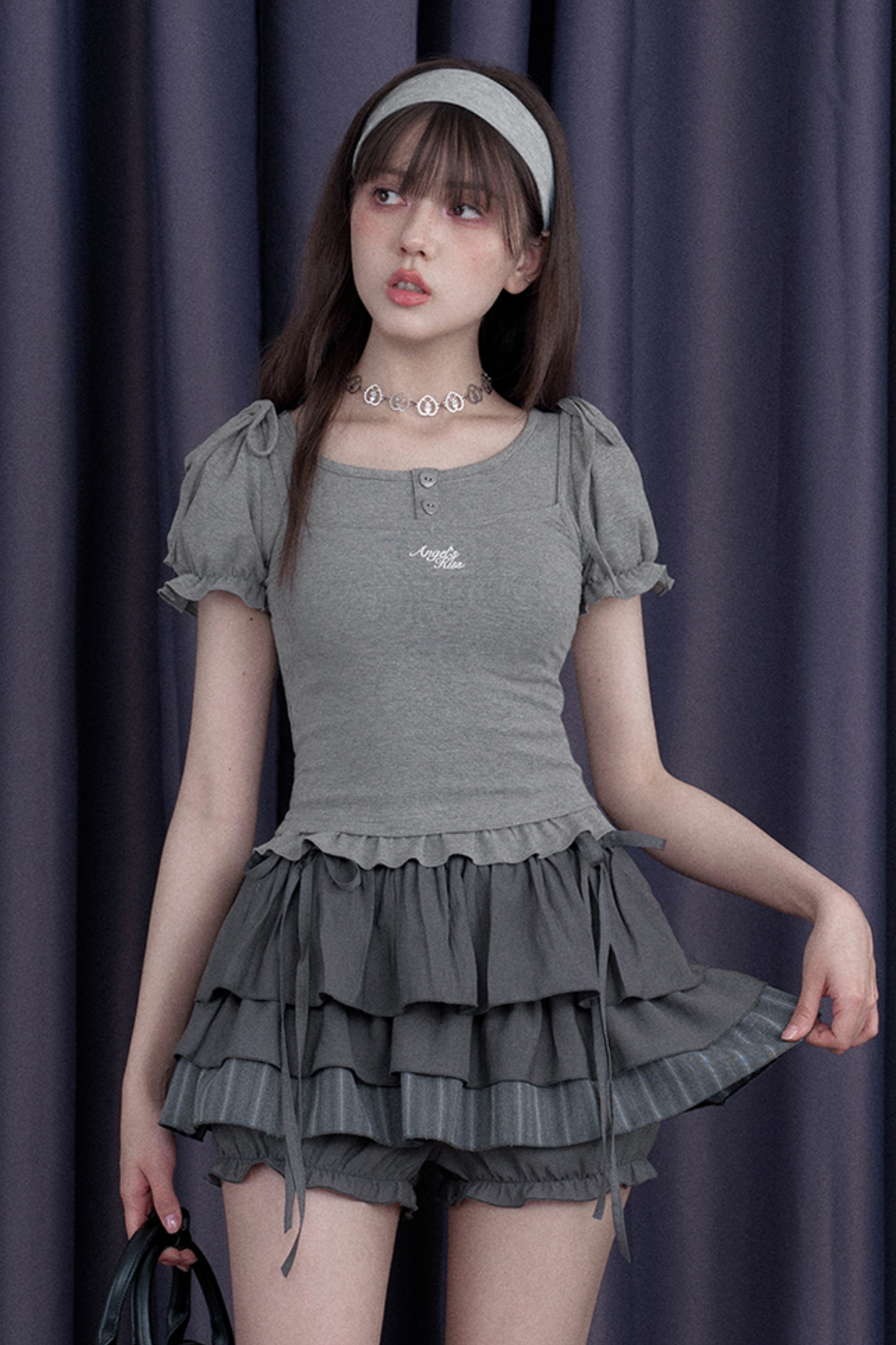 ピュアバブルリボンスリーブトップス