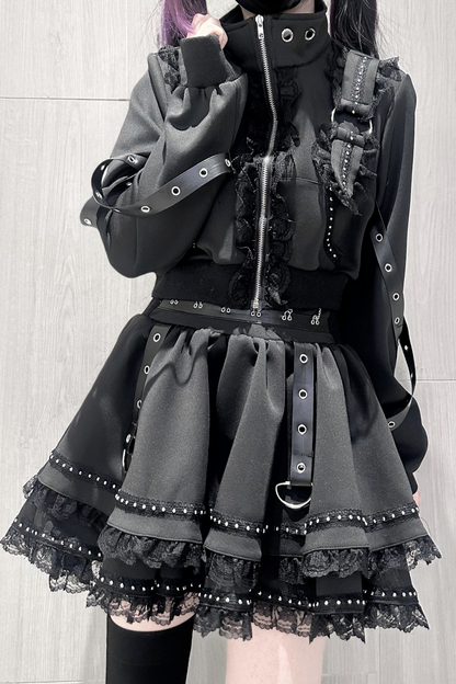ダークサブカルスポーティジャケット+スカート