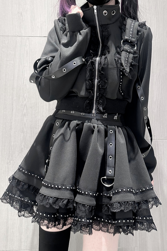 ダークサブカルスポーティジャケット+スカート