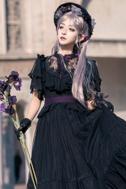 Classical Lace Dress + Headdress + Flower Hat