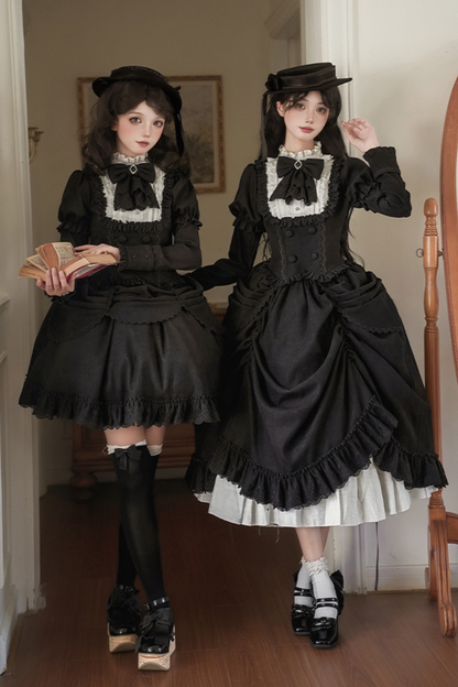 [Reservations] Classical Top + Curtain Skirt + Ribbon Collar + Hat