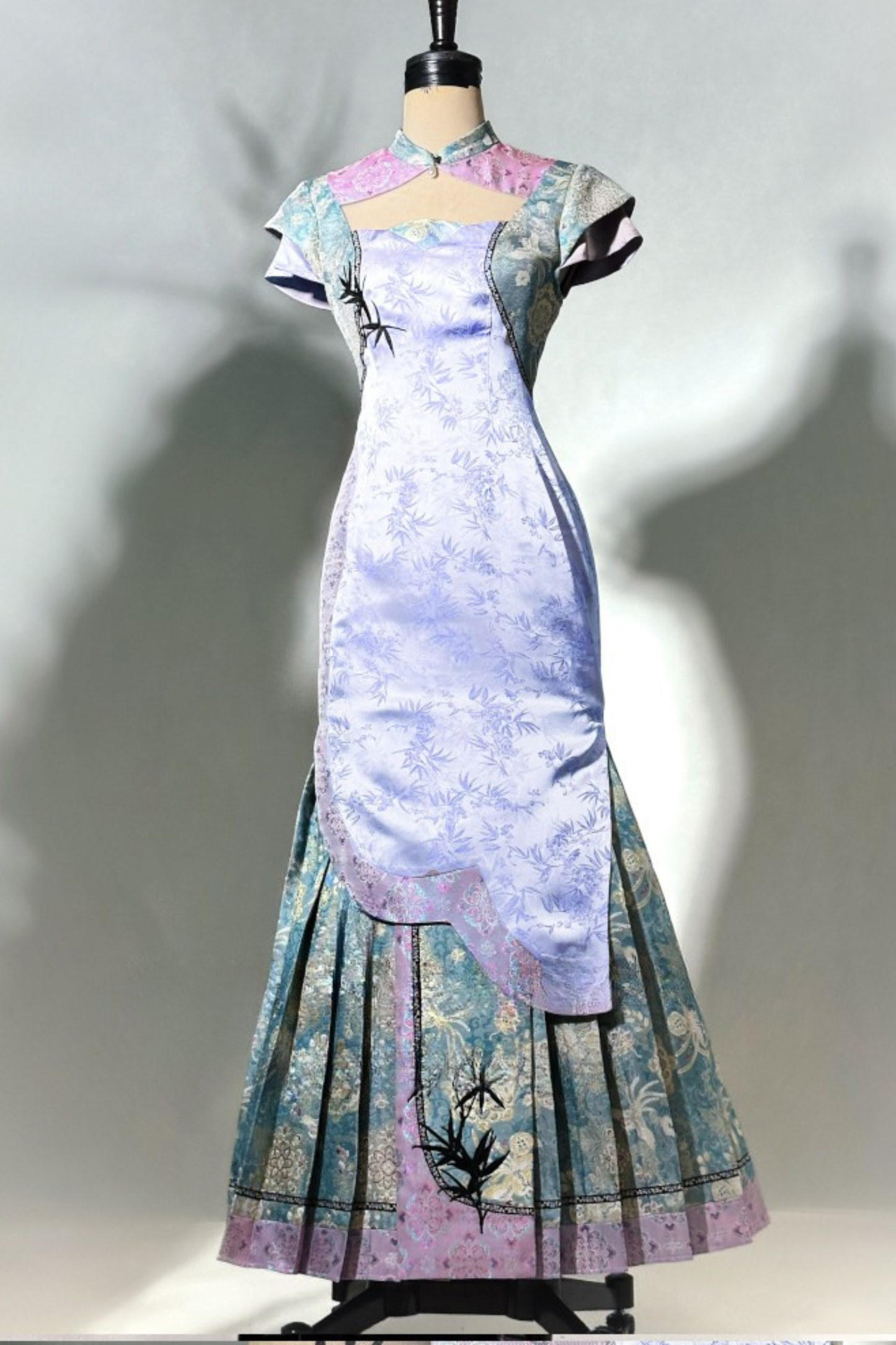 ジャカードレトロタイトプリーツドレス