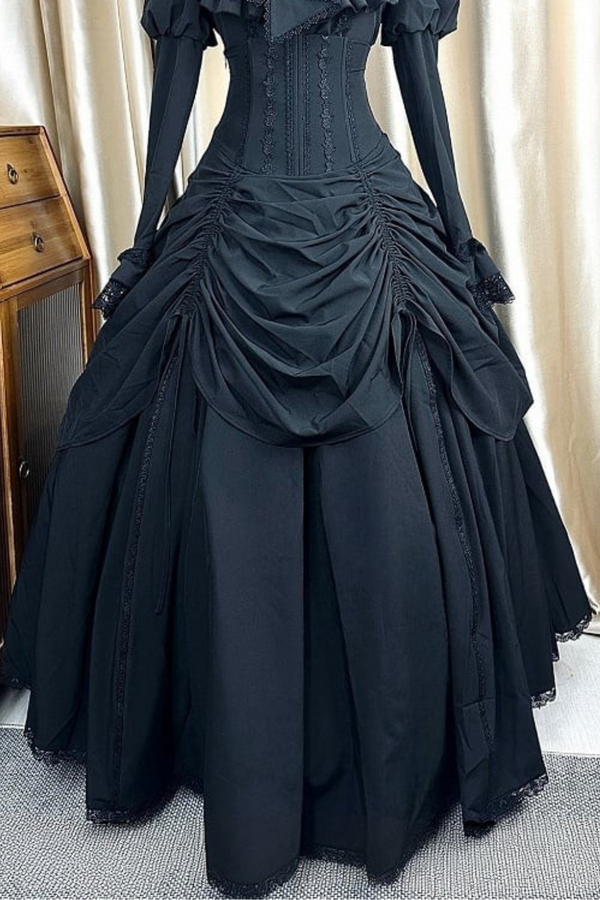 [Jan. 3 pre-order deadline] Return of the Witches Dark Gothic Rose Ruffle Top + Pull-Up Corset Skirt