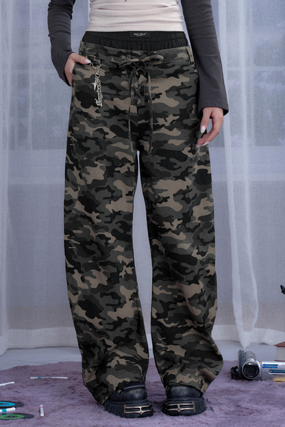 ルーズカモフラージュダブルウエストパンツ