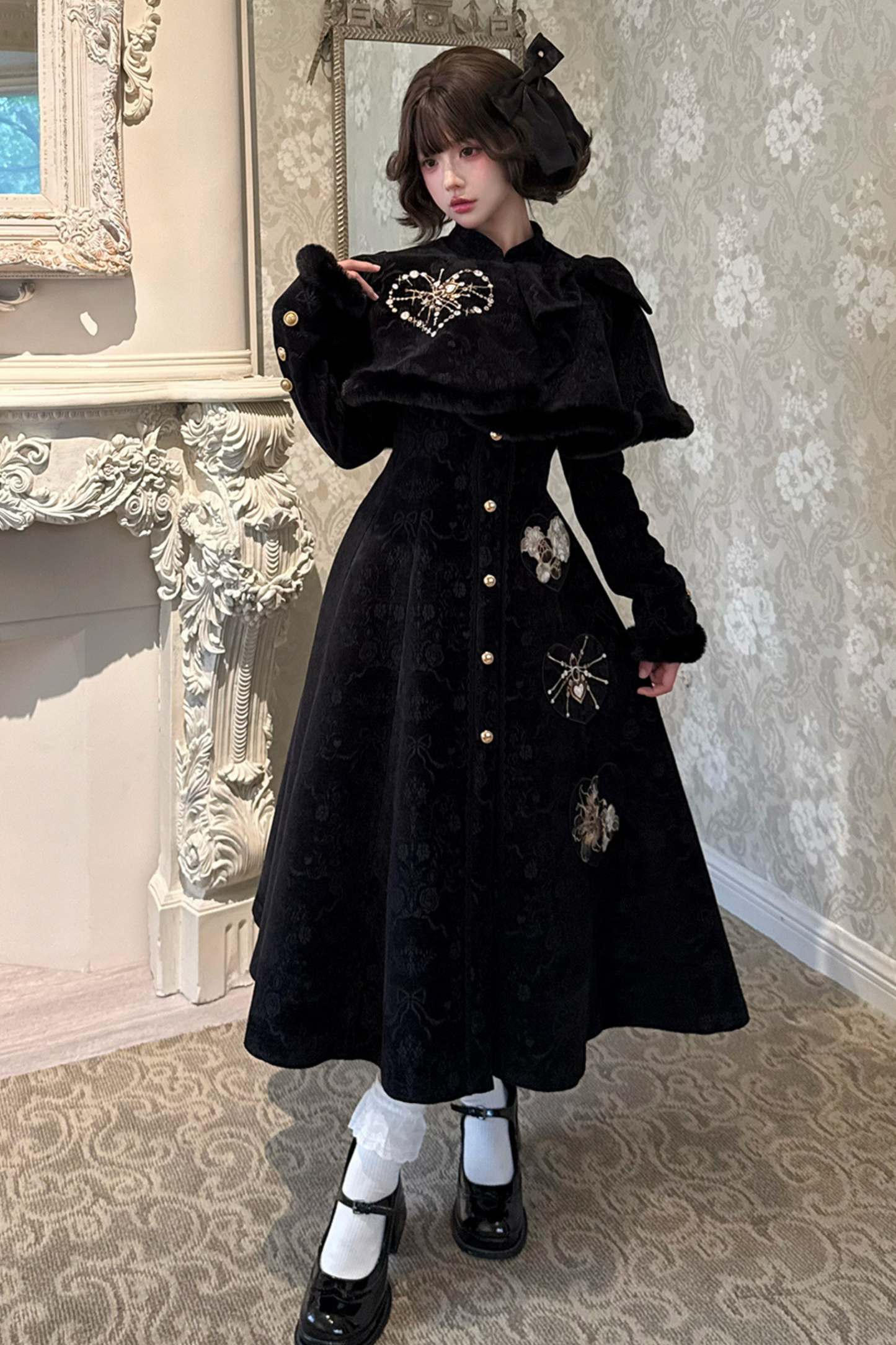 クラシックダークロングコート+ケープ