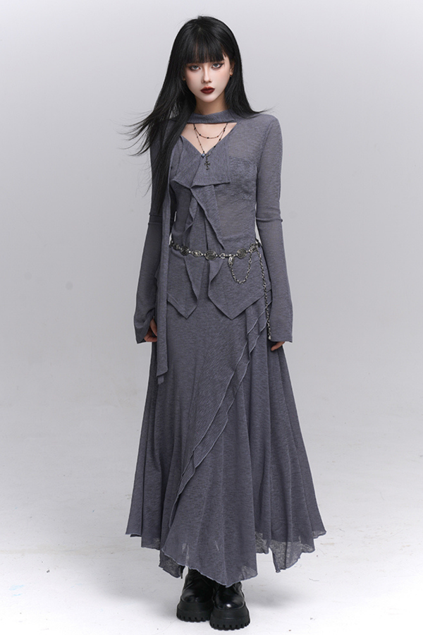 ダークシックトップス＋ロングスカート