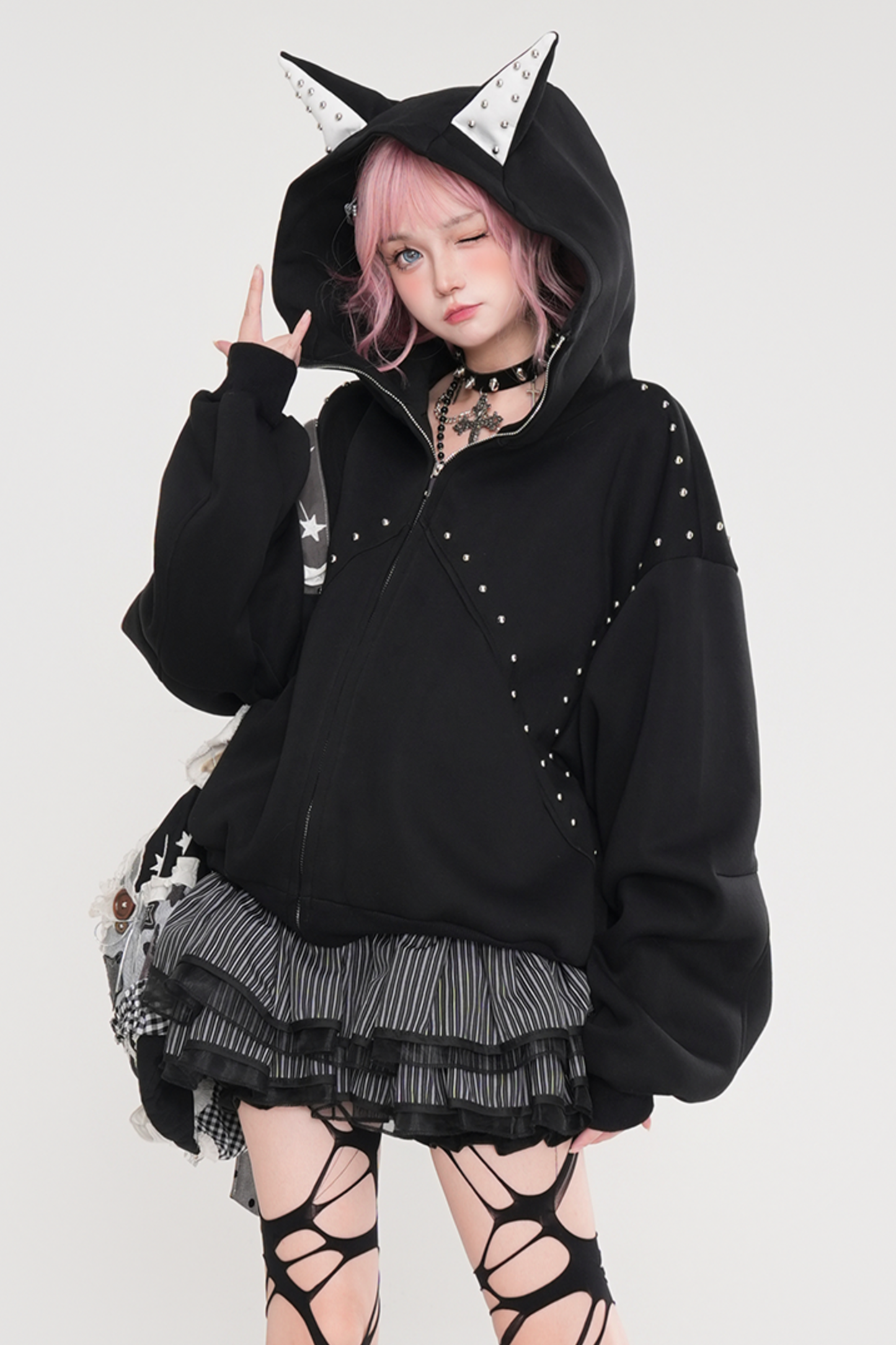 Cyberpunk Cat Ear Hooded Jacket