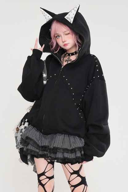 Cyberpunk Cat Ear Hooded Jacket