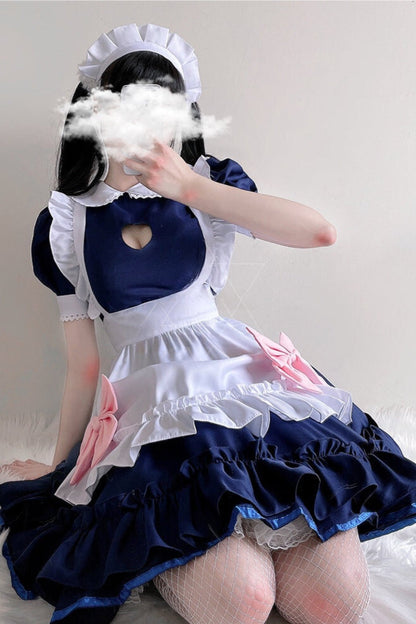 Pink Blue Lolita Maid Cosplay Dress Set