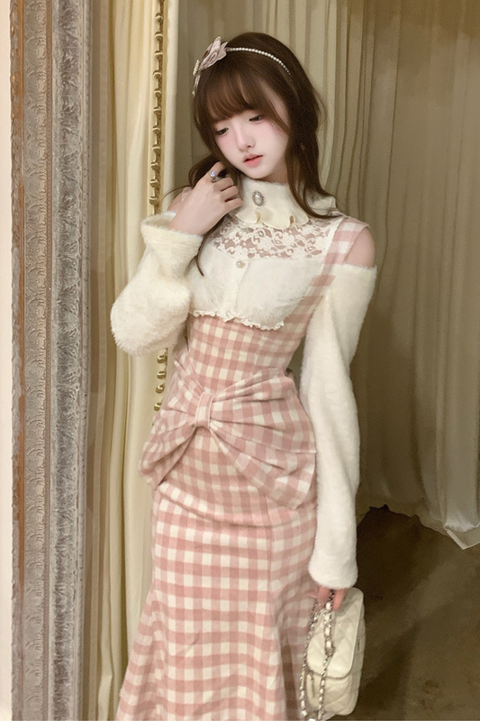 Sweet Pink Check Skirt