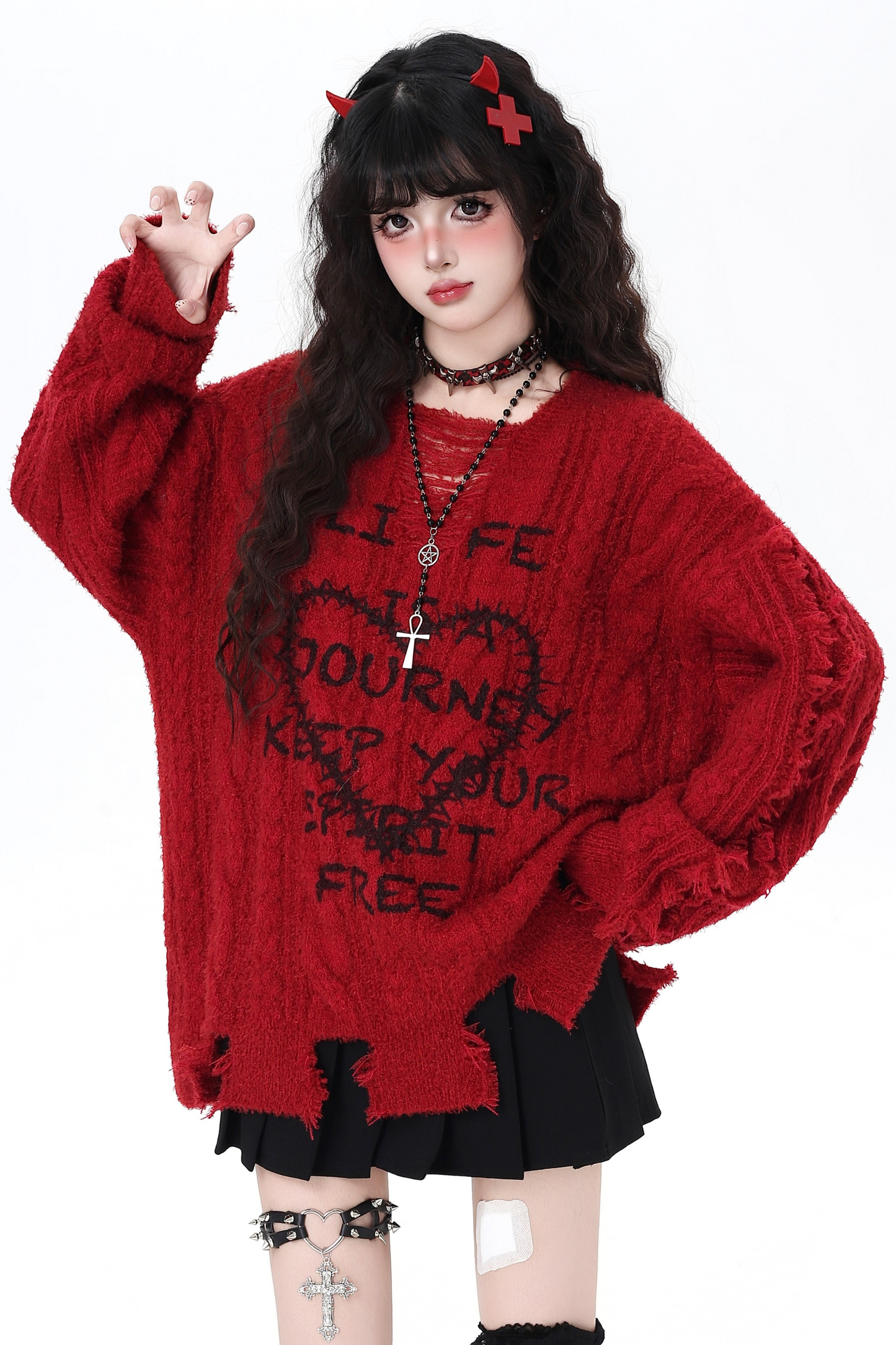 Dark Heart Loose Tops