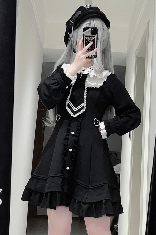 アンジェリックレースパッチワークドレス