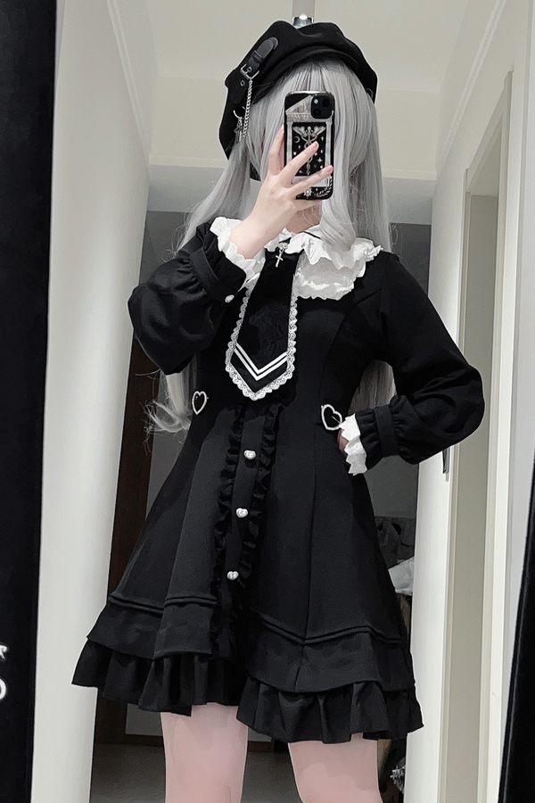 アンジェリックレースパッチワークドレス