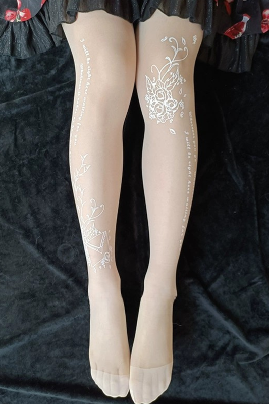 シアーデザインキュートロリータタイツ