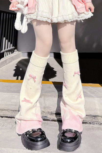 Milk gradation ribbon leg cover