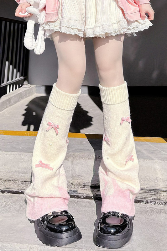 Milk gradation ribbon leg cover