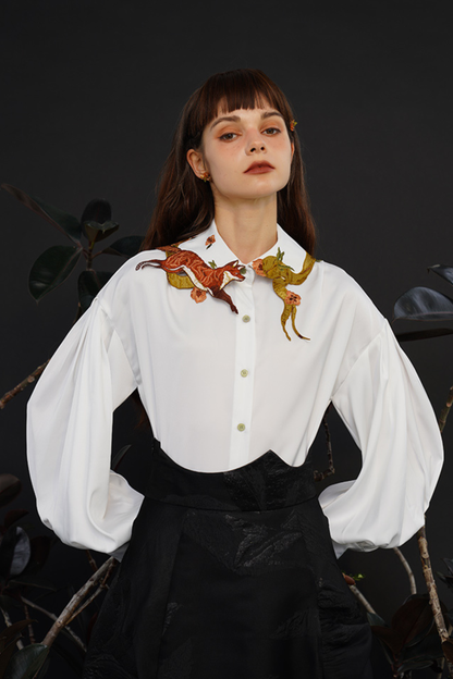 アニマルカラーレトロシャツ