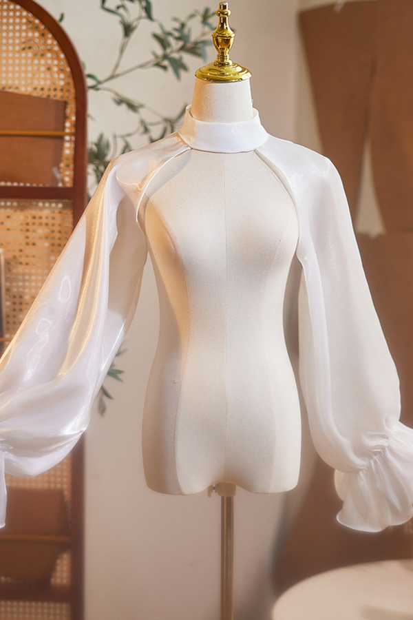 シフォーンショルダーネックトップス