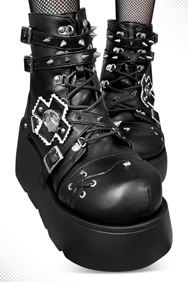 Punk Cat Small Skull Boots