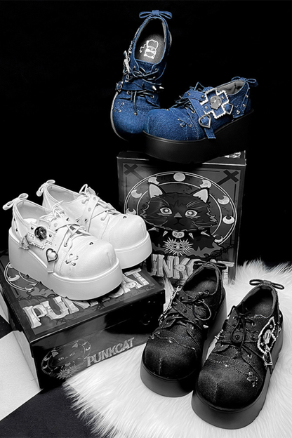 パンクスタイルプラットフォームシューズ