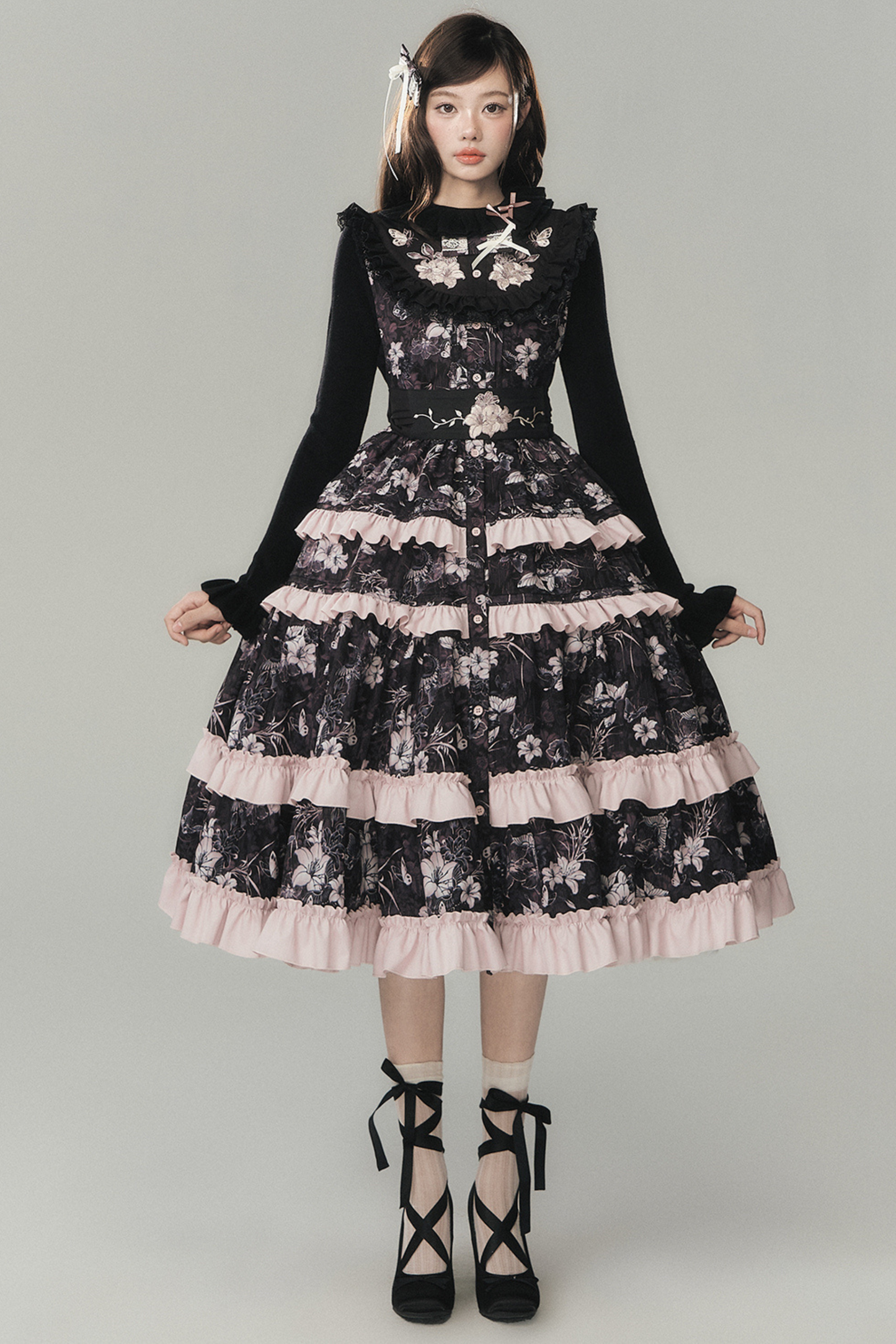 ラブリーロリータベストドレス+トップス+ベルト