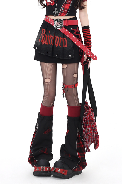 サブカルチャーショートデニムスカート