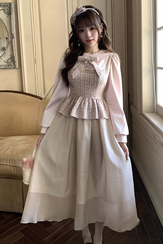 Retro Sweet Girly Flare Long Dress