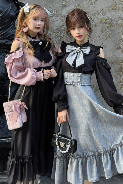 Schulterfreies Dark-Princess-Kleid