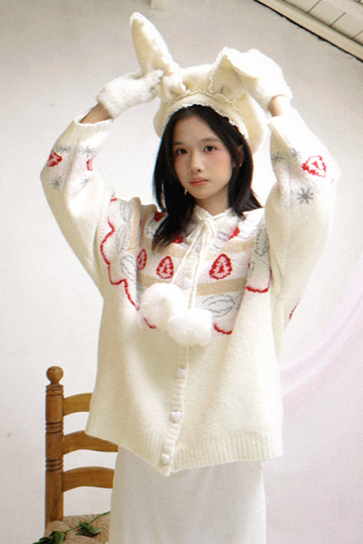 Strawberry Cake Mohair Cardigan
