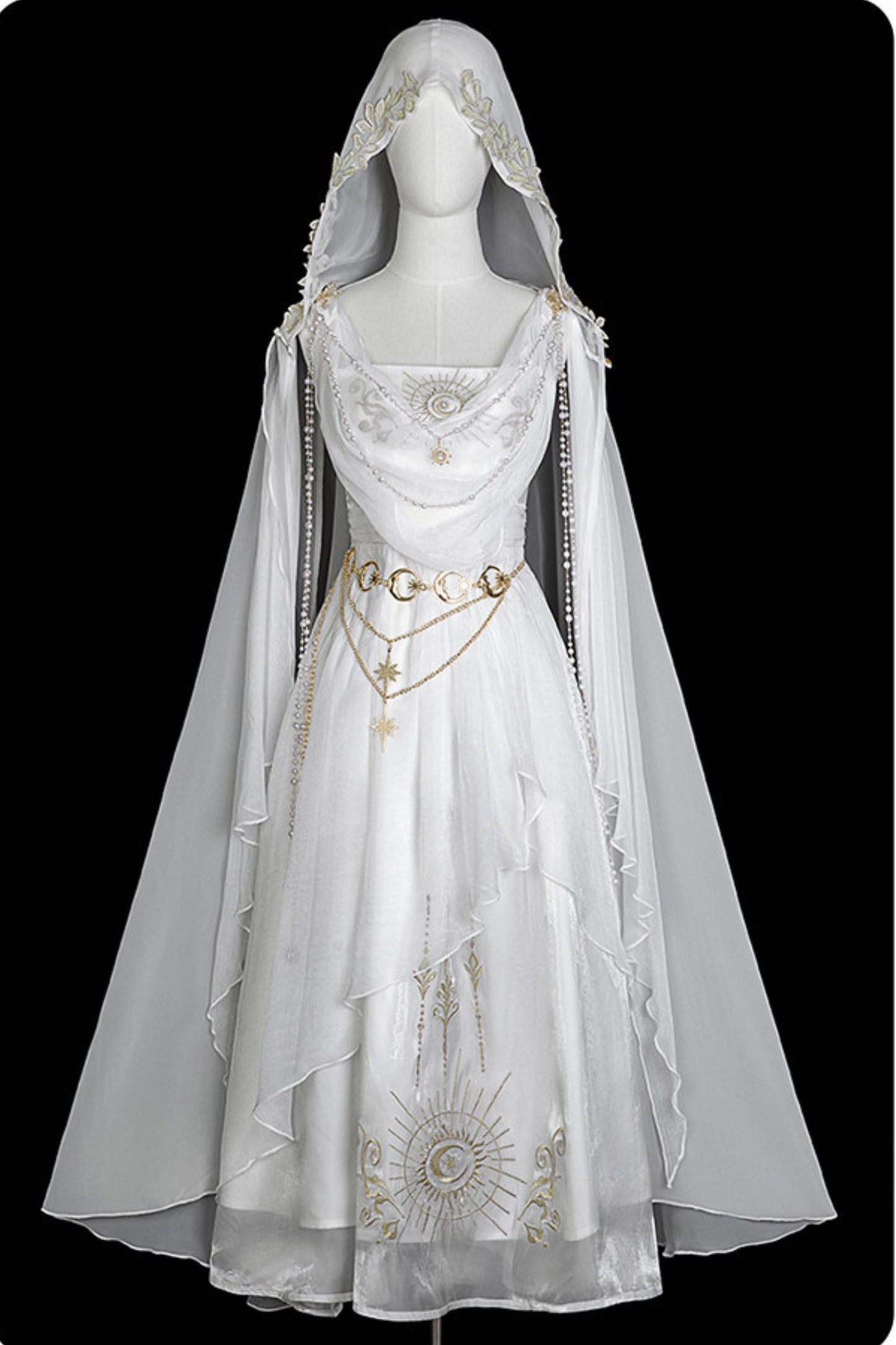 Märchenhaftes klassisches Lolita-Trägerkleid + Kapuzen-Cape