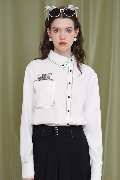 Swan genderless retro shirt
