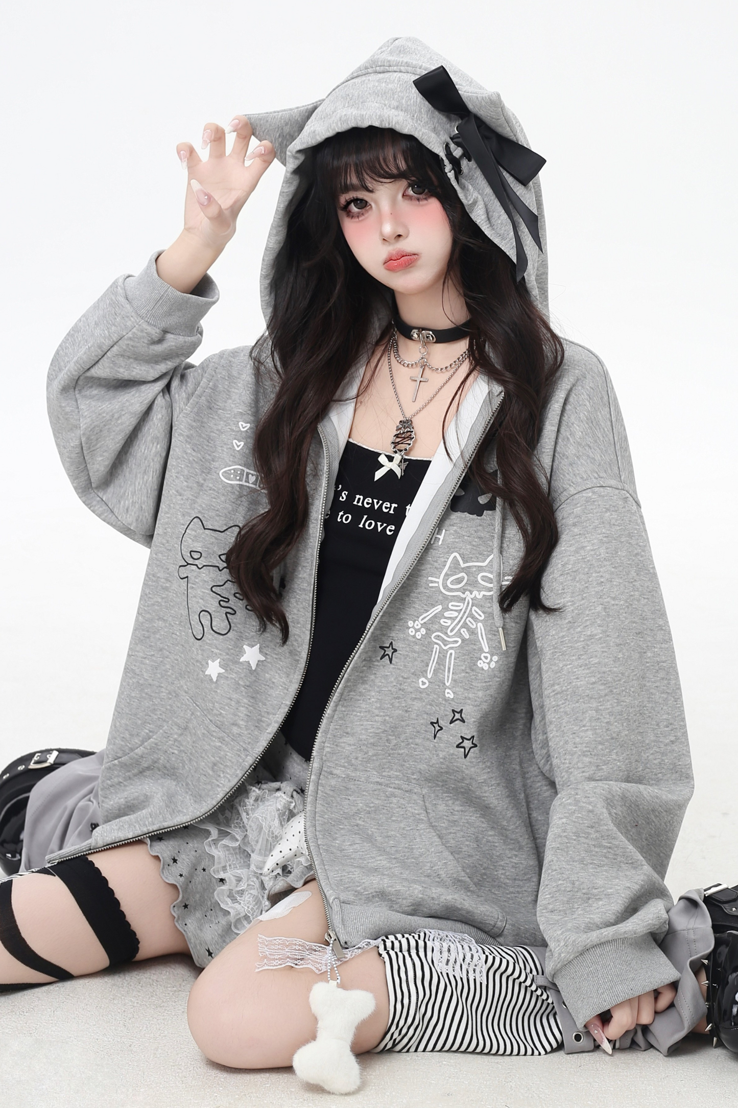 Cat Ear Hood Loose Sweatshirt Hoodie