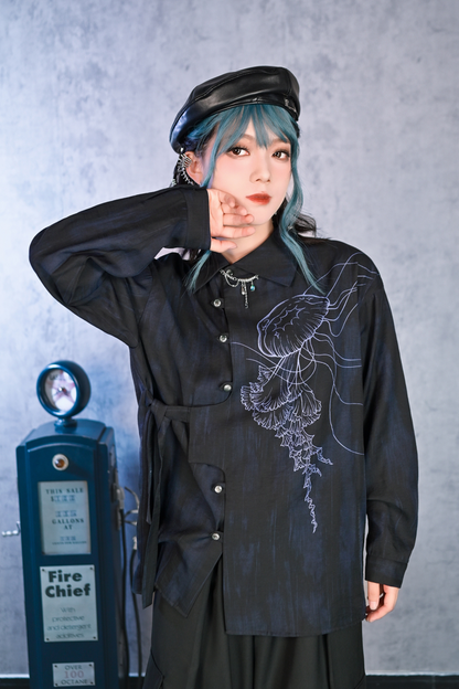 Asymmetrical Chinese design shirt